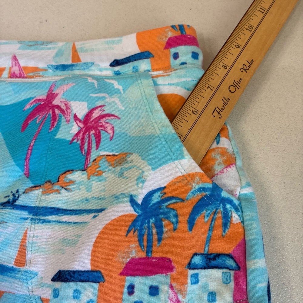 Crown & Ivy Tropical Skort Womens Large Pull On Pockets Cotton Knit Spring Club - Picture 5 of 11